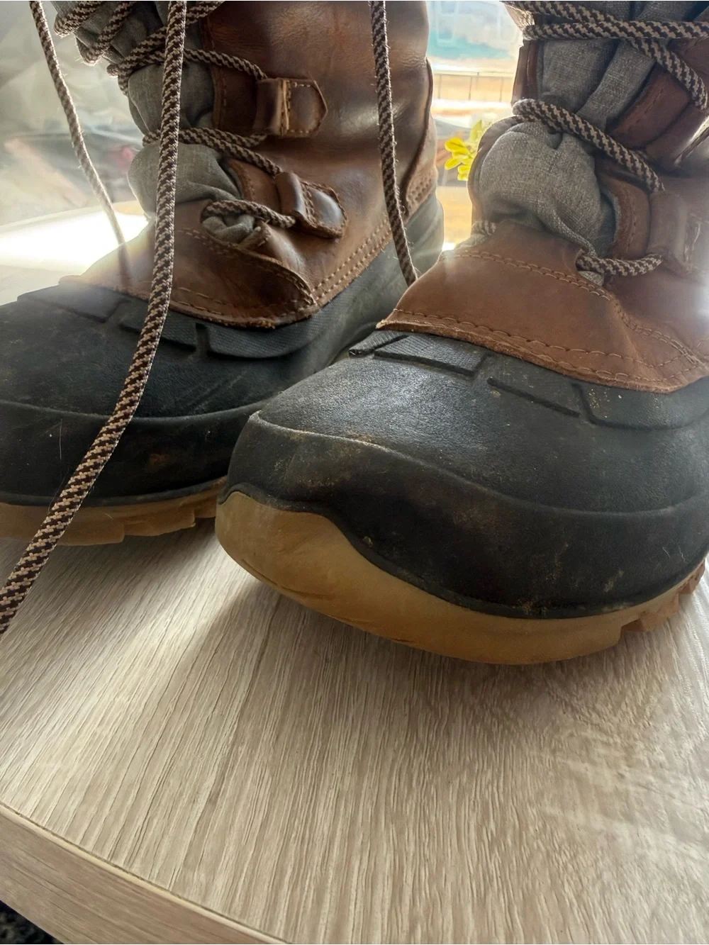 Women's Kamik Brown and Black Insulated Winter Boots with Faux Shearling